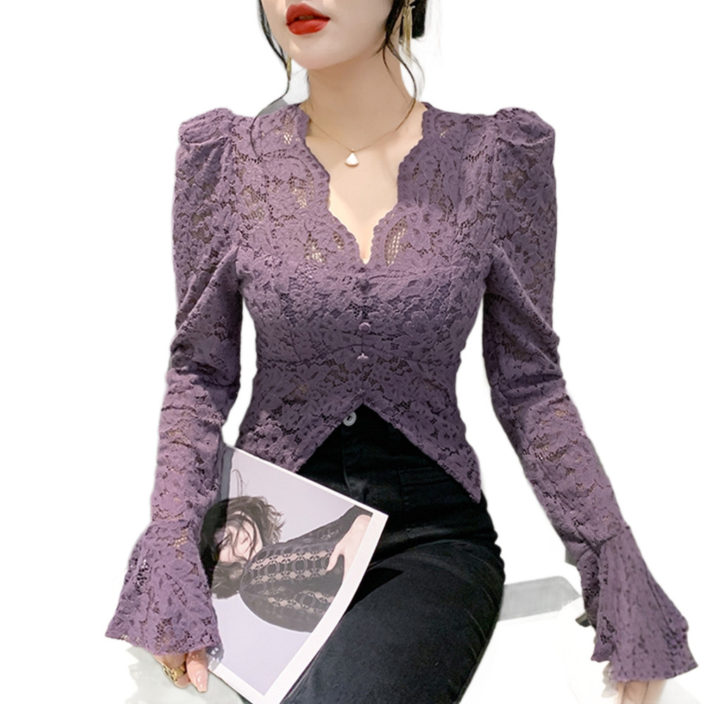 Long-sleeved Figure-flattering Slimming And Elegant Base Top - Image 5