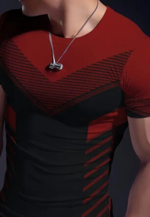 Simple Letter 3D-Printed Mens Crew-Neck Short Sleeve