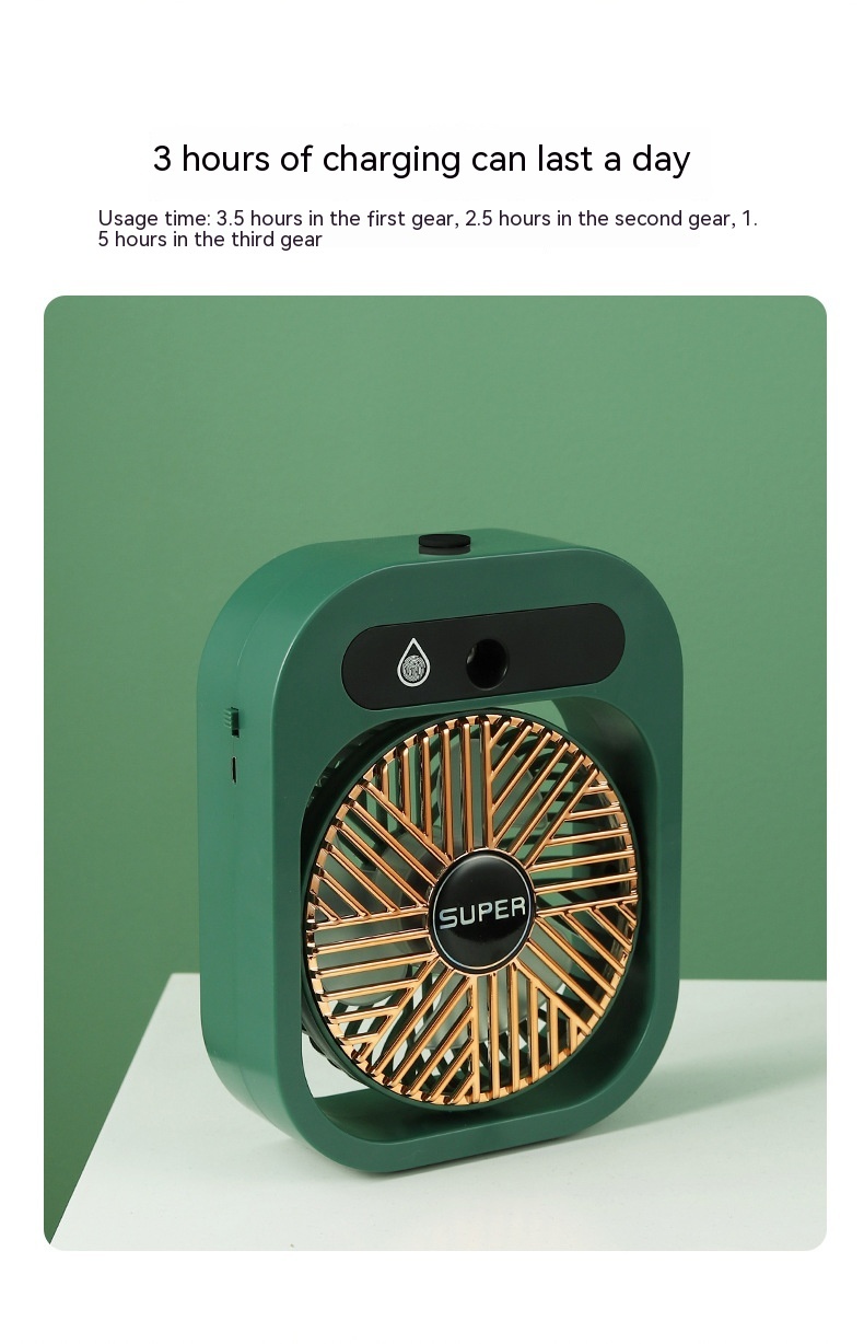 Air Conditioning Fan Desk Misting Fan Air Cooler Cooling USB Rechargeable Humidifier Portable Spray Fan With 3 Wind Speeds Mist Fan For Home - Image 4