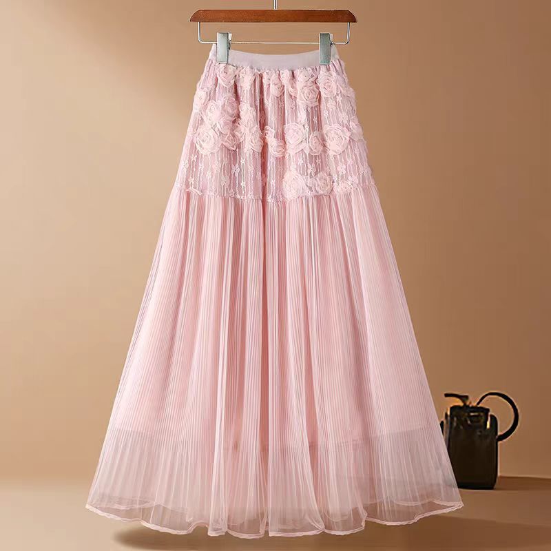 Gentle Medium-length Fairy-like A-line Maxi Tulle Dress
