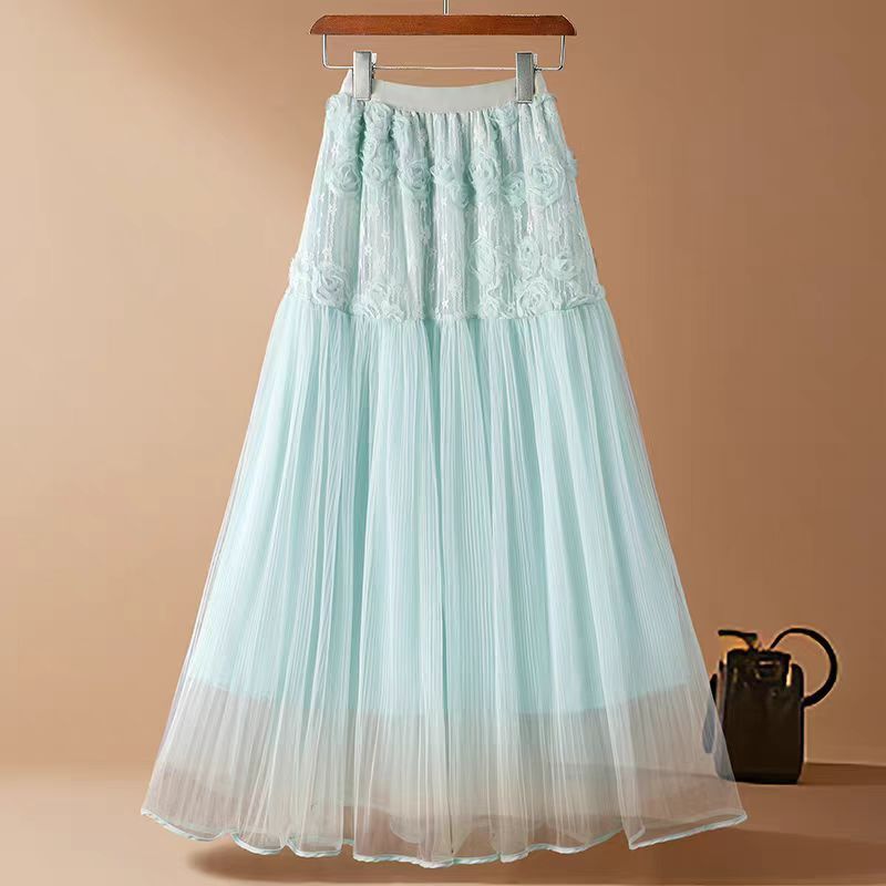 Gentle Medium-length Fairy-like A-line Maxi Tulle Dress - Image 4