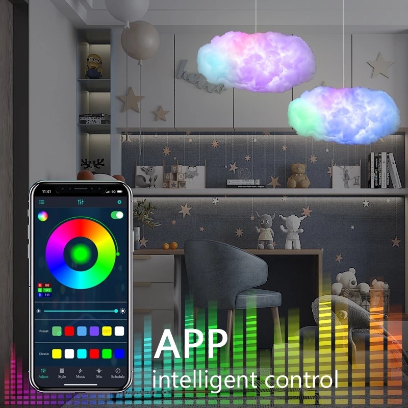 USB Cloud Light APP Control Music Synchronization 3D RGBIC Ambient Light Lightning Simulation Clouds Bedroom Room Light - Image 5