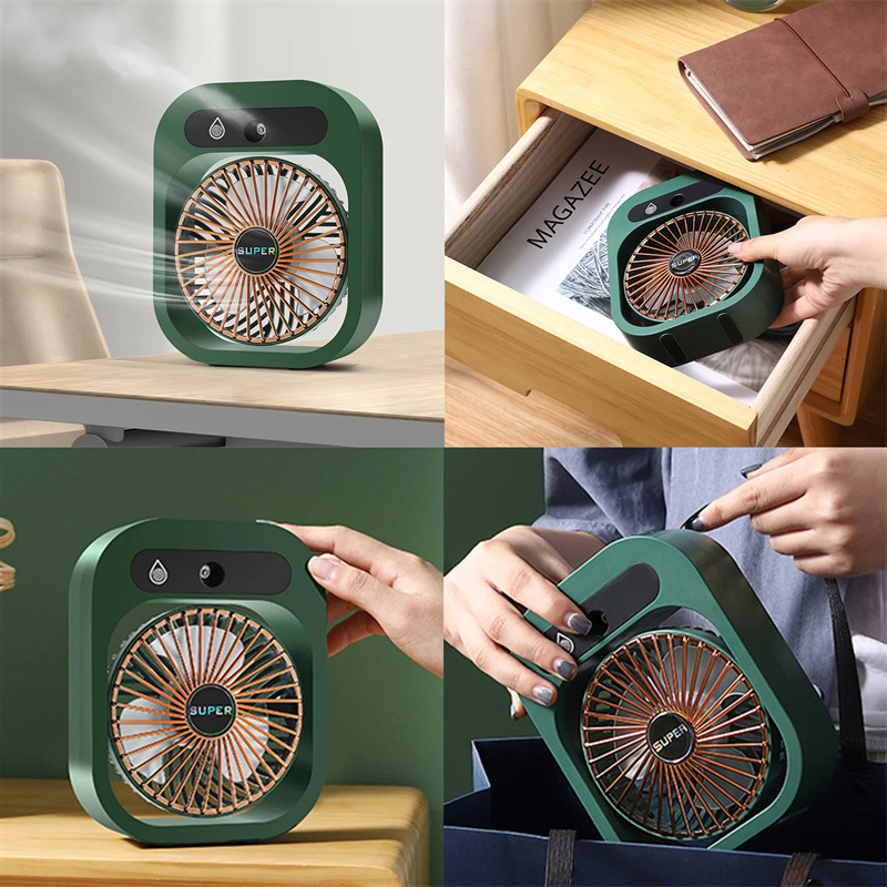 Air Conditioning Fan Desk Misting Fan Air Cooler Cooling USB Rechargeable Humidifier Portable Spray Fan With 3 Wind Speeds Mist Fan For Home - Image 11
