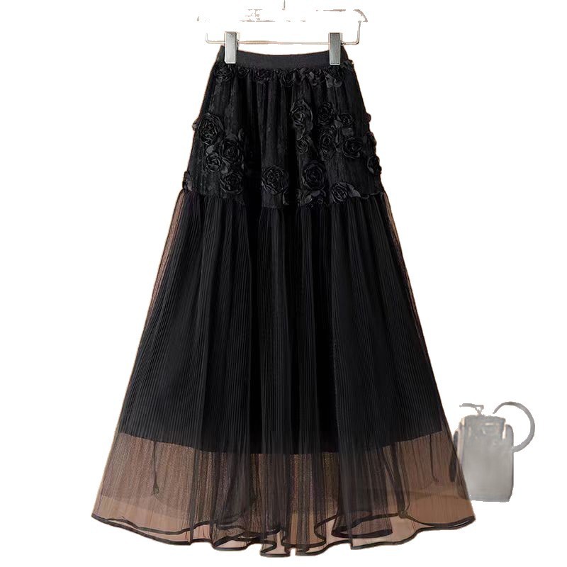 Gentle Medium-length Fairy-like A-line Maxi Tulle Dress - Image 7