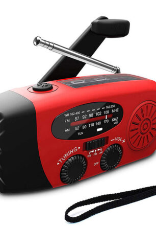 Solar hand crank radio flashlight