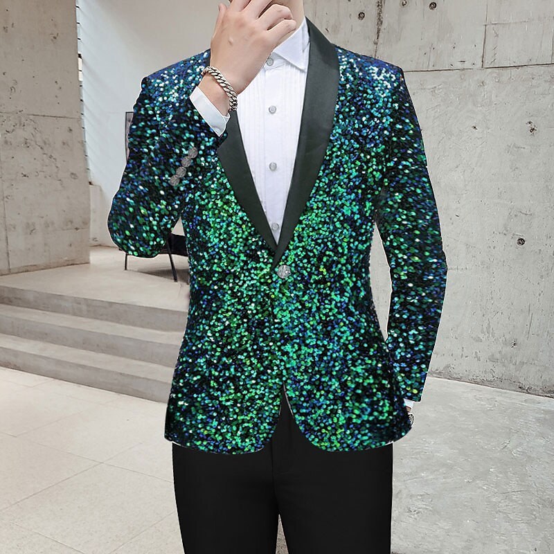 Fashionable Sequined Personalized Mens Suit Jacket - Image 6