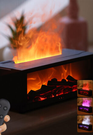 New Flame Aromatherapy Machine Colorful Essential Oil Diffuser Home Large Fog Volume Flame Humidifier 3D Flame Fireplace Machine
