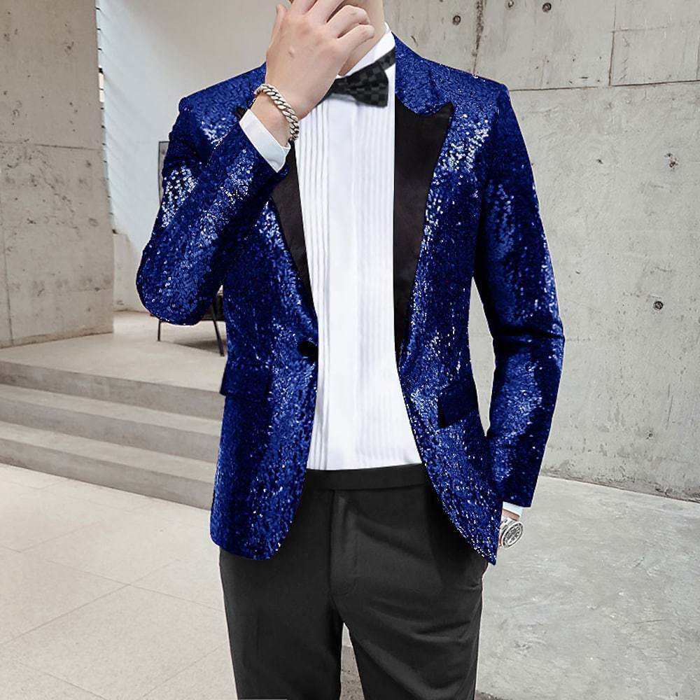 Fashionable Sequined Personalized Mens Suit Jacket - Image 11