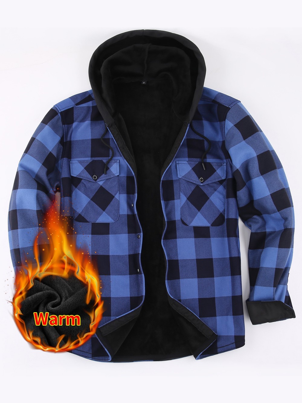 JM319 Hooded Fleece Shirt Jacket - Image 9