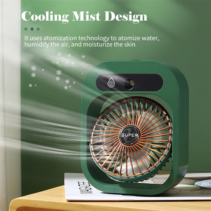 Air Conditioning Fan Desk Misting Fan Air Cooler Cooling USB Rechargeable Humidifier Portable Spray Fan With 3 Wind Speeds Mist Fan For Home - Image 10