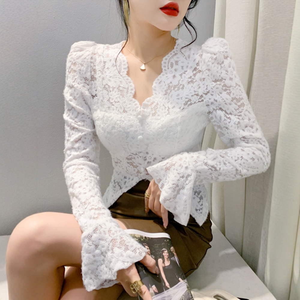 Long-sleeved Figure-flattering Slimming And Elegant Base Top - Image 6