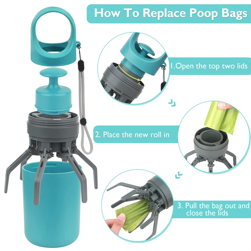 Portable Lightweight Dog Pooper Scooper With Built-in Poop Bag Dispenser Eight-claw Shovel For Pet Toilet Picker Pet Products - Image 9