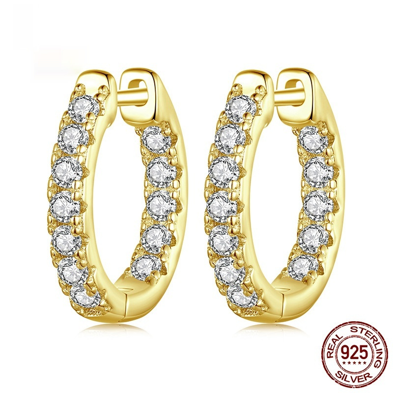 Bestselling Sparkling Moissanite Ear Clips S925 Sterling Silver With Platinum Plating - Image 5