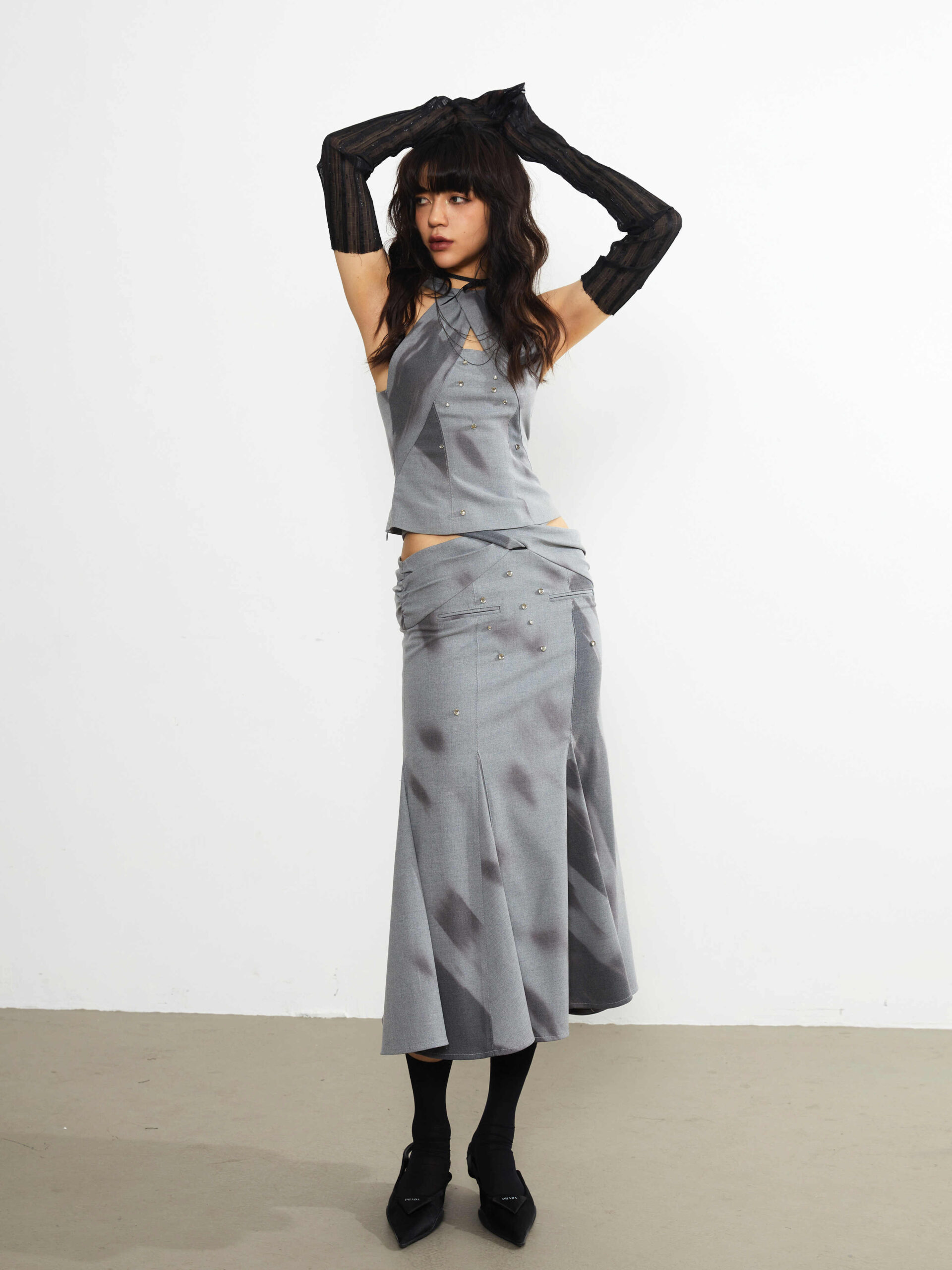 Printed Punk Girl Hollow Skirt - Image 3