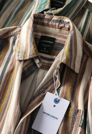 Retro Japanese-style Striped Versatile Mens Shirt Jacket