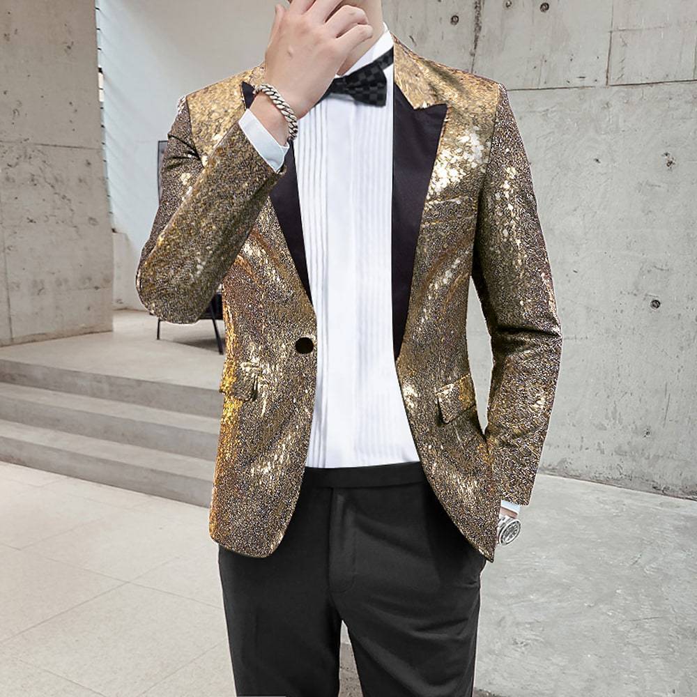 Fashionable Sequined Personalized Mens Suit Jacket - Image 4