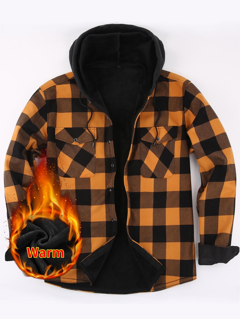 JM319 Hooded Fleece Shirt Jacket - Image 5