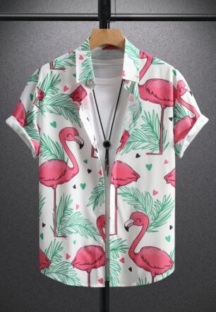 Mens Summer Fashionable Casual Printed Shirt
