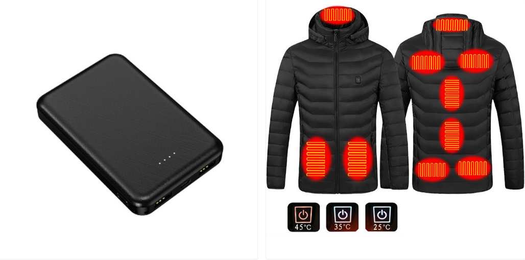 Winter Heated Jacket USB Electric Cotton Coat Zip-up Heater Thermal Clothing Heating Vest For Men - Image 3