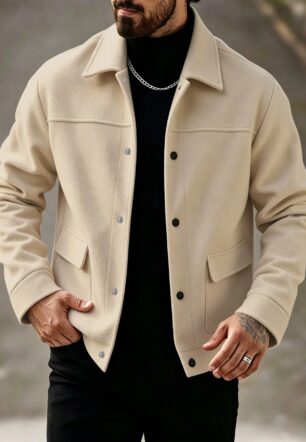 Men's Fashionable Wool Jacket Coat