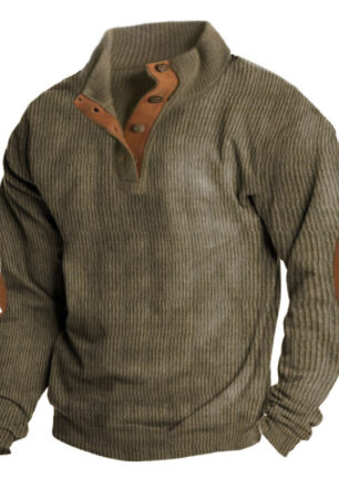 Autumn And Winter New Cross-Border Men's Outdoor Jacket Amazon Corduroy Casual Stand-Up Collar Long-Sleeved Sweatshirt In Stock