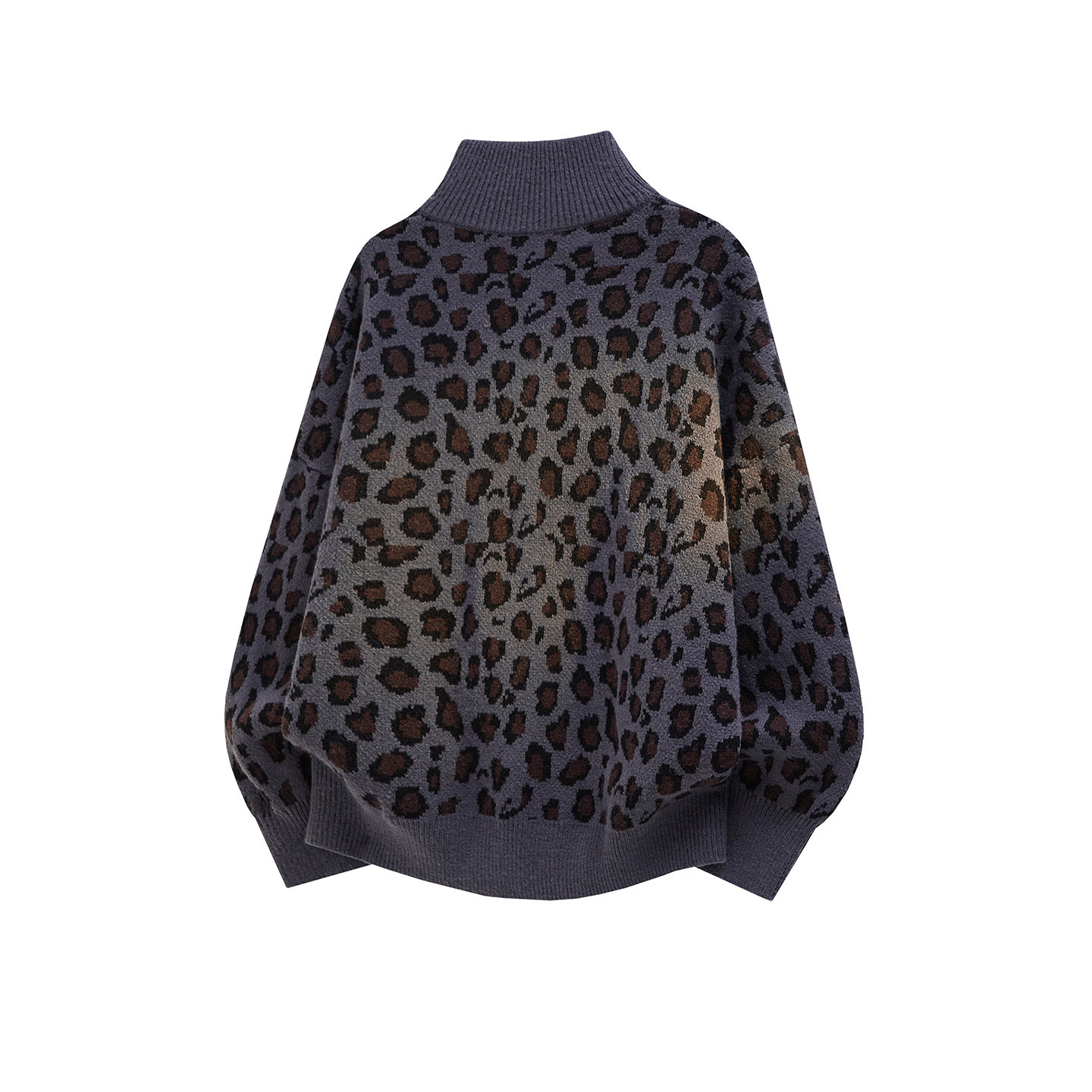 Retro Leopard-Print Knitted Cardigan For Men New Arrival Lazy Style Sweater - Image 3