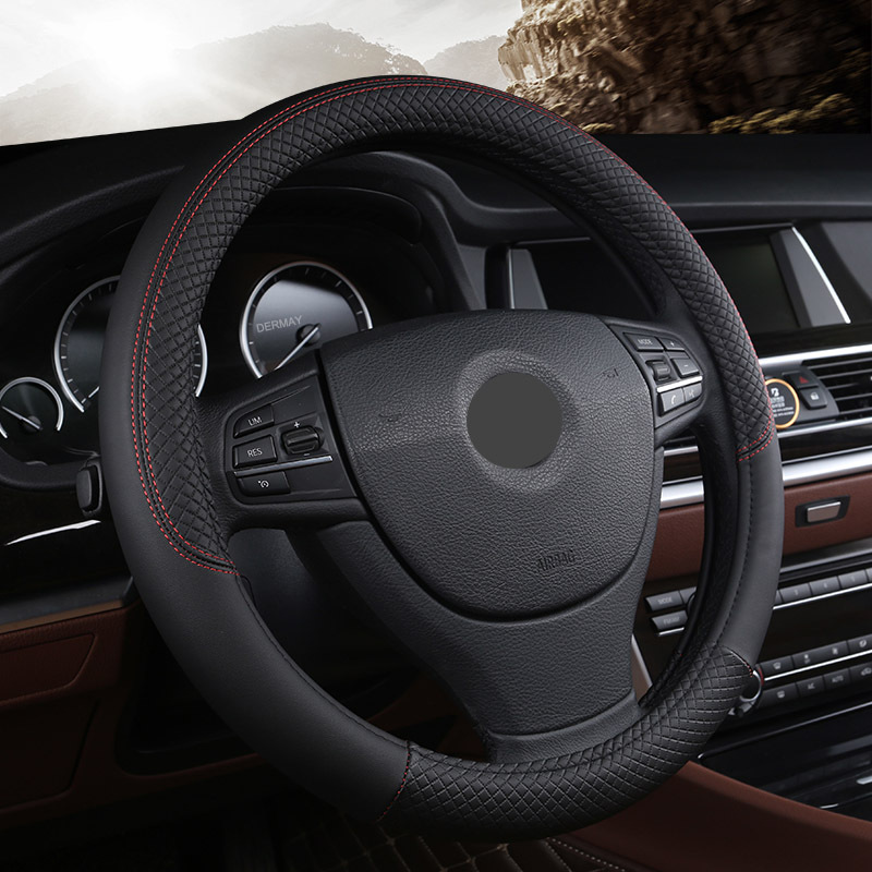 Universal Leather Car Steering Wheel Cover - Image 3