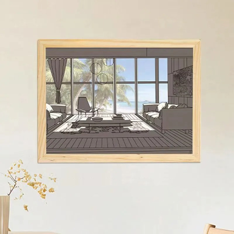 Illuminated Picture LED Decorative Light Painting Bedside Picture Style Creative Modern Simulate Sunshine Drawing Night Light Gift - Image 9