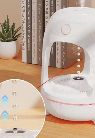 Anti Gravity Levitating Water Drops Humidifier Water Fountain LED Night Light Air Purification Atomization Desk Decorate Lamp
