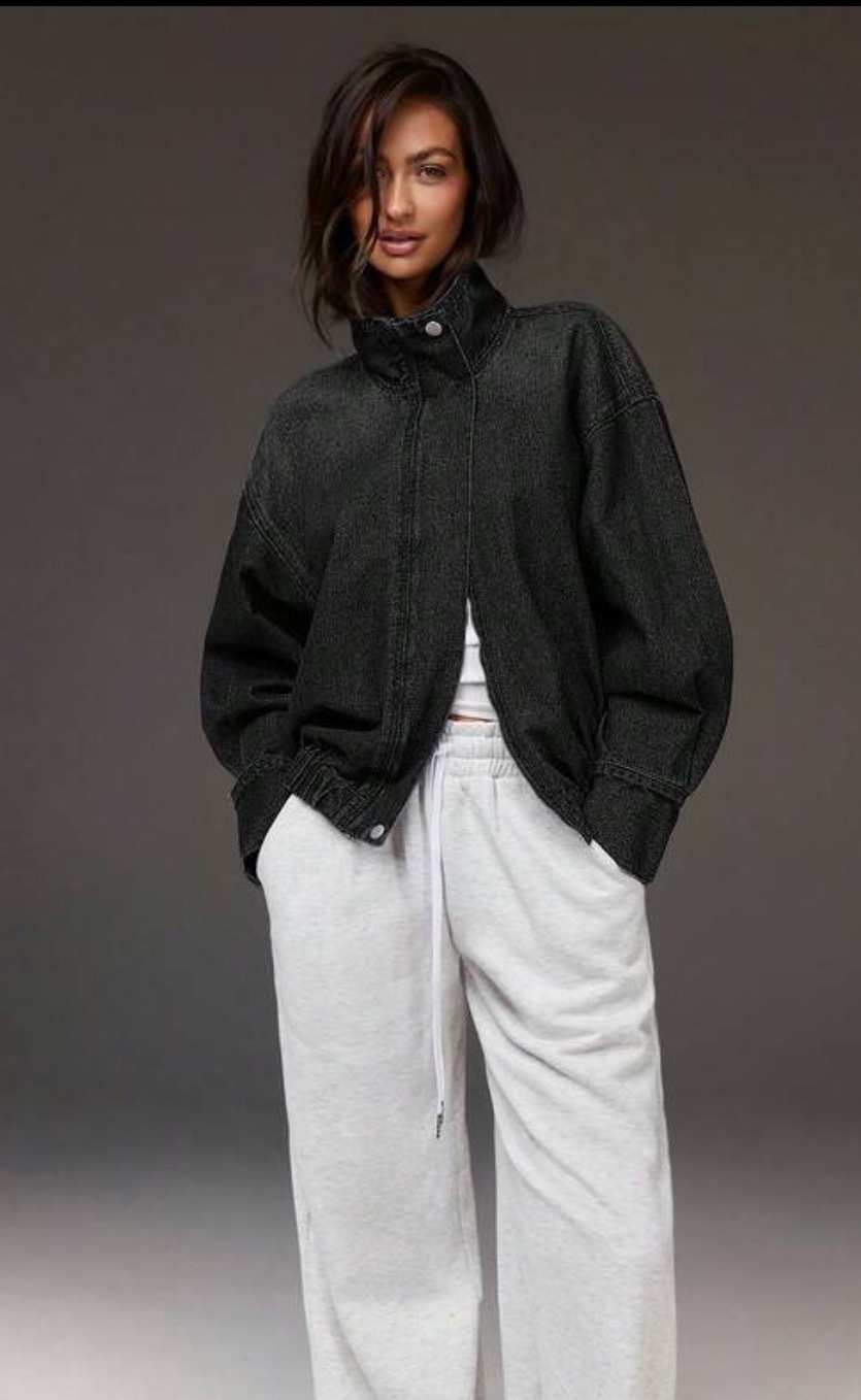Women's Fashionable Denim Jacket With A Stand-up Collar - Image 7