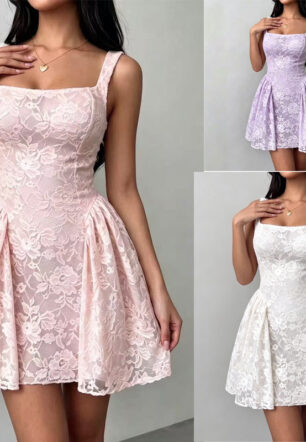 Women's New Solid Color Lace Camisole Dress
