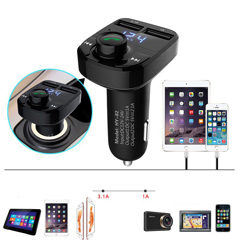 Car MP3 Audio Player Bluetooth Car Kit FM Transmitter Handsfree Calling 5V 4.1A Dual USB Car Charger Phone Charger - Image 4