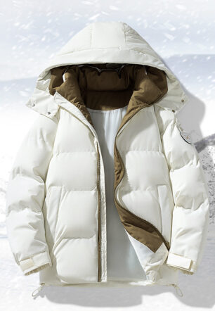 New Mens Padded Cotton Jacket With Thickened Padding And Side-seam Pockets