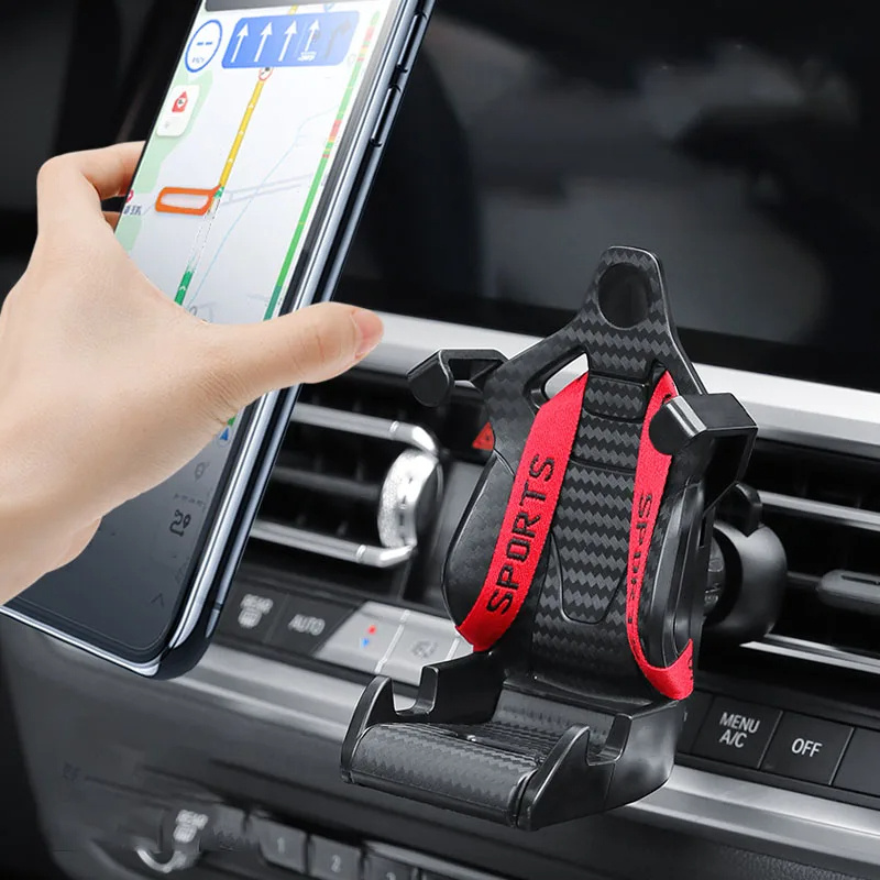 Racing Seat Shape Car Phone Holder Auto Air Vent Mobile Phone Clip 360 Degree Rotatable Car Cellphone Rack For Car Interior - Image 5