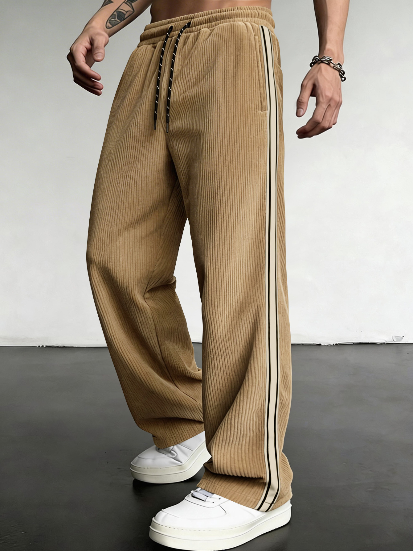 Breathable Drawstring-waist Relaxed-fit Outdoor Casual Straight-leg Trousers - Image 7