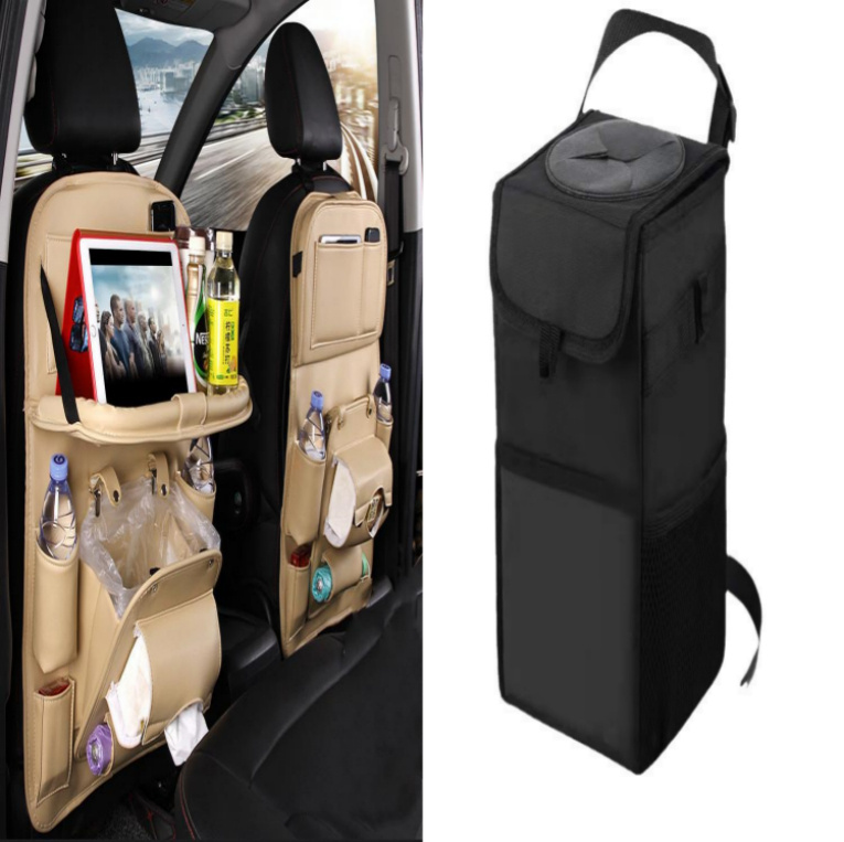 PU Leather Car Storage Bag Multifunction Seat Back Tray Hanging Bag Waterproof Car Organizer Automotive Interior Accessories - Image 5