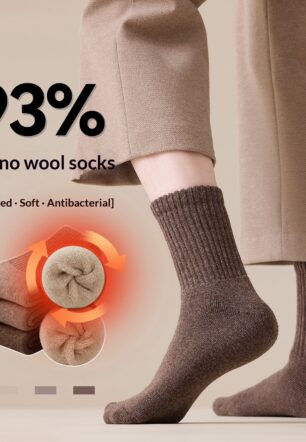 Mens Mid-length Wool Snow Socks