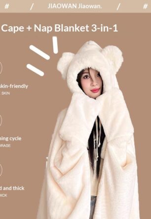 Thickened Warm Blanket For Autumn And Winter Nap Blanket Cape
