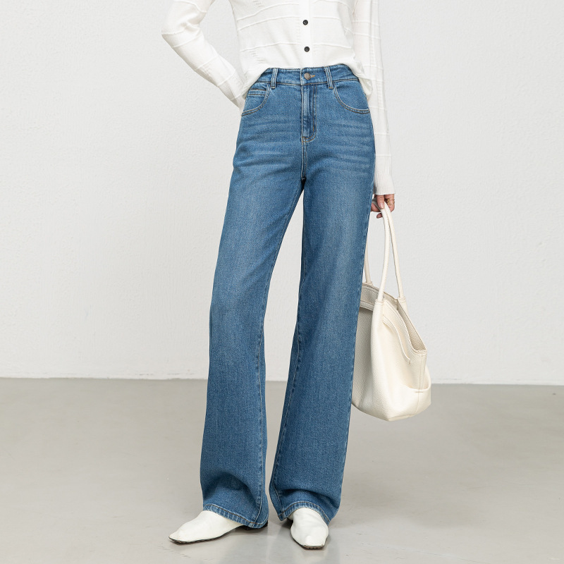 Women's Casual Denim Wide-leg Floor-length Pants - Image 7