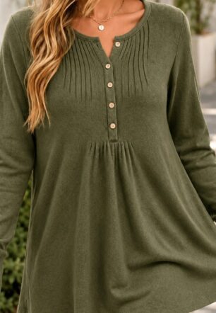 Loose-fitting Long-sleeve Women's Crew-neck Shirt