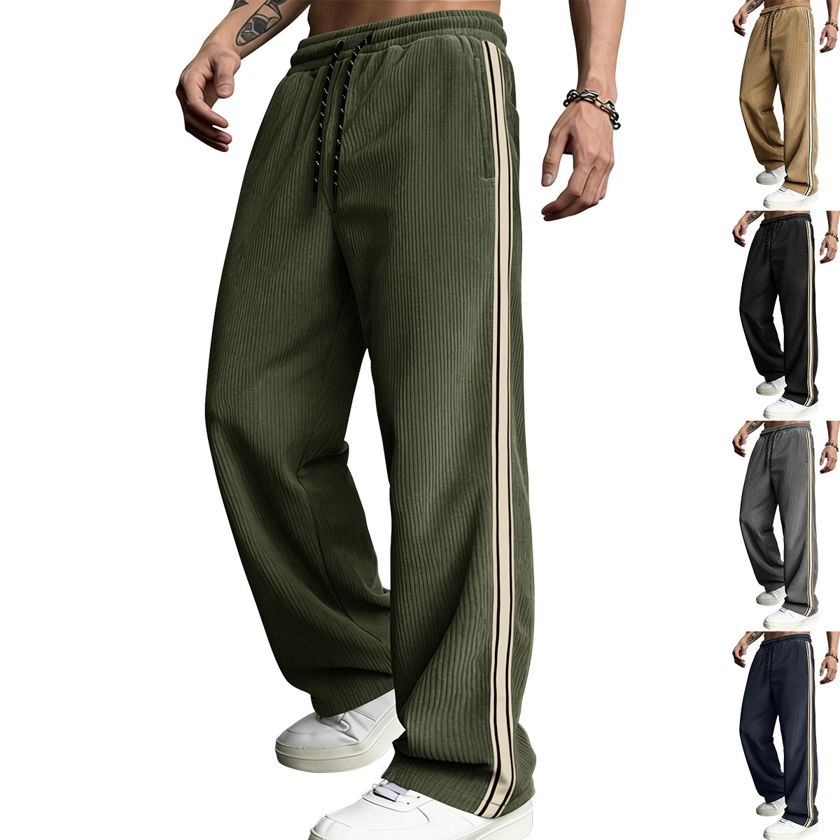 Breathable Drawstring-waist Relaxed-fit Outdoor Casual Straight-leg Trousers - Image 3