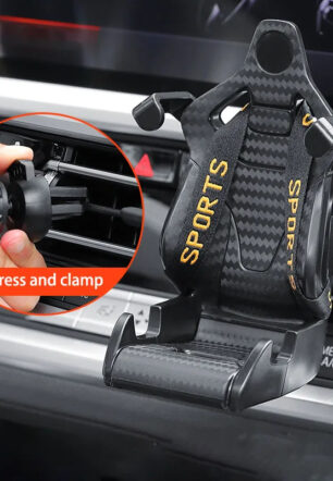 Racing Seat Shape Car Phone Holder Auto Air Vent Mobile Phone Clip 360 Degree Rotatable Car Cellphone Rack For Car Interior