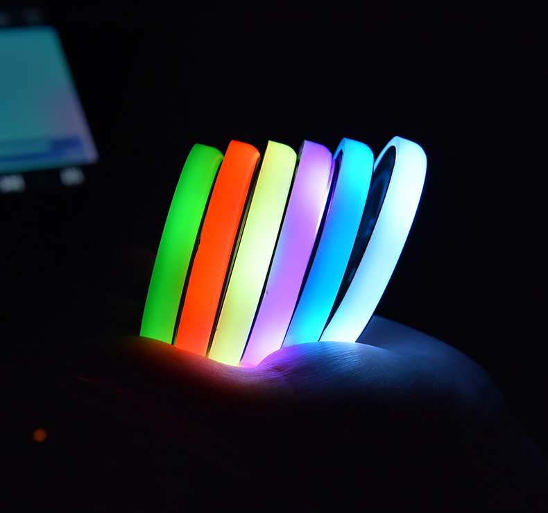 Colorful Cup Holder LED Light-up Coaster Solar & USB Charging Non-slip Coaster Ambient Light For Car Automatically - Image 3