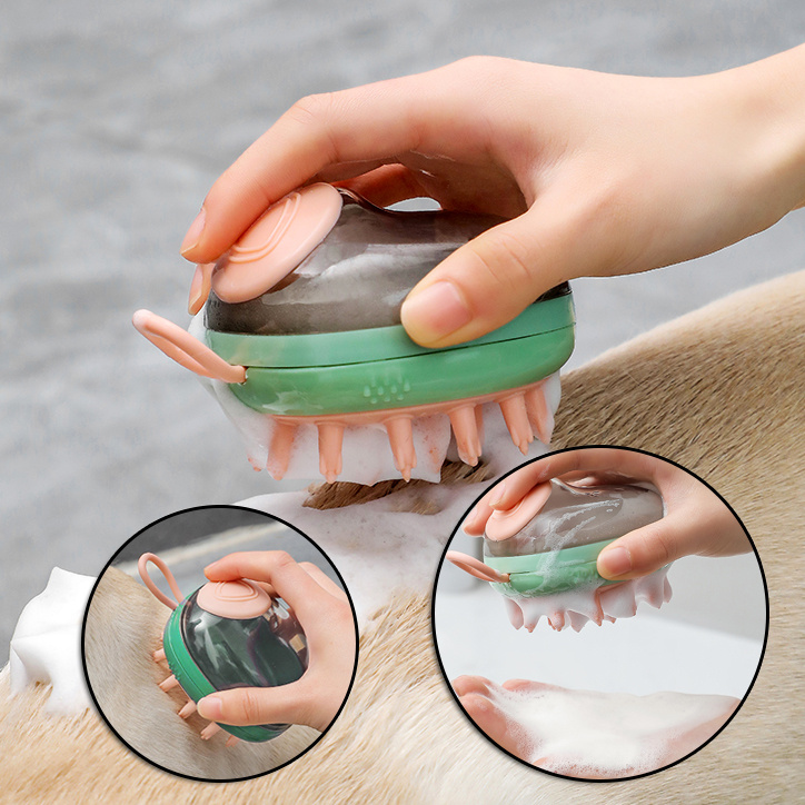 New 2 In 1 Pet Cat Dog Cleaning Bathing Massage Shampoo Soap Dispensing Grooming Brush Pets Supplies - Image 11