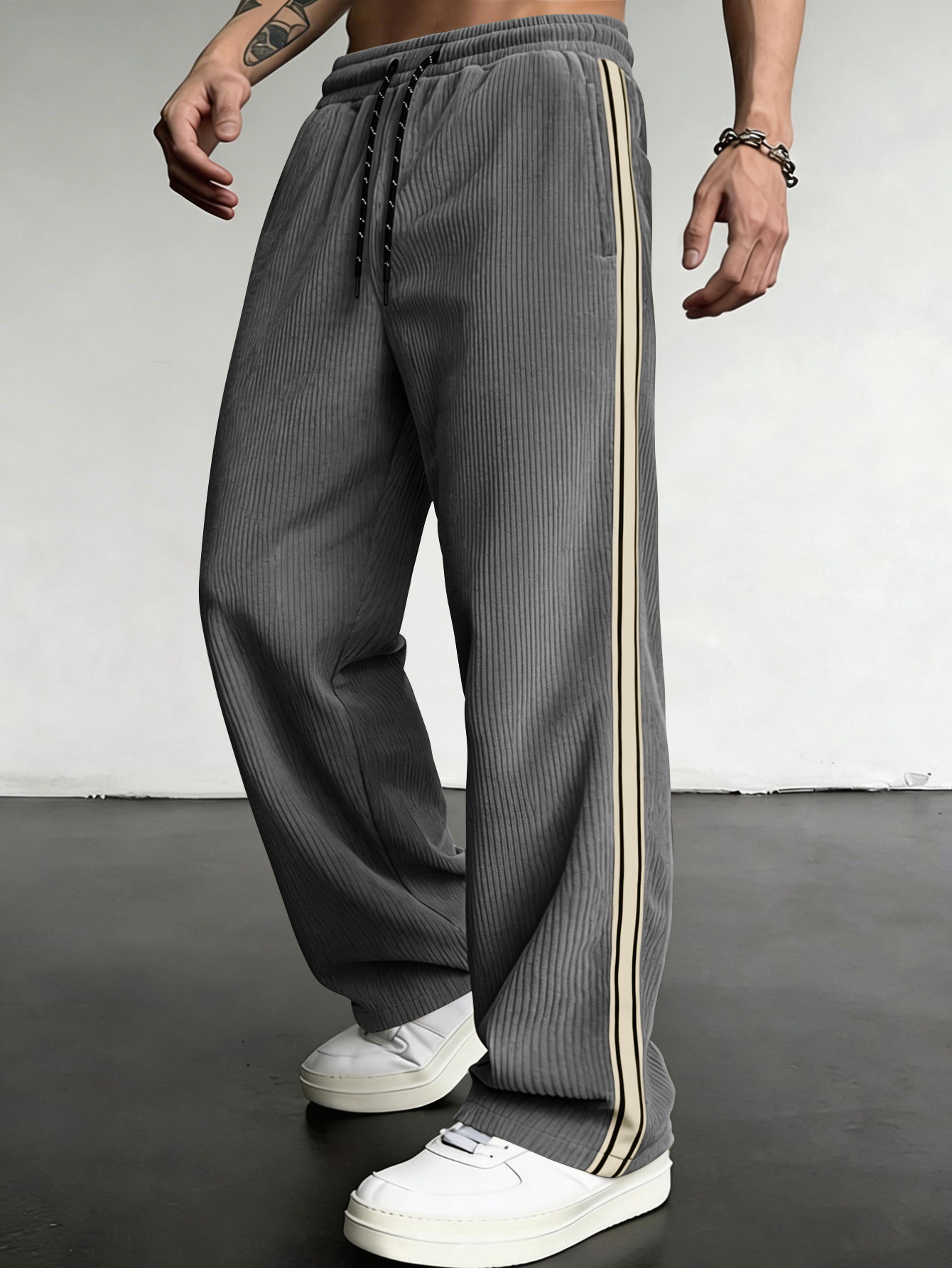 Breathable Drawstring-waist Relaxed-fit Outdoor Casual Straight-leg Trousers - Image 8