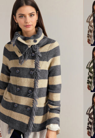 Turtleneck Tassel Cardigan Knit Coat Womens Wear