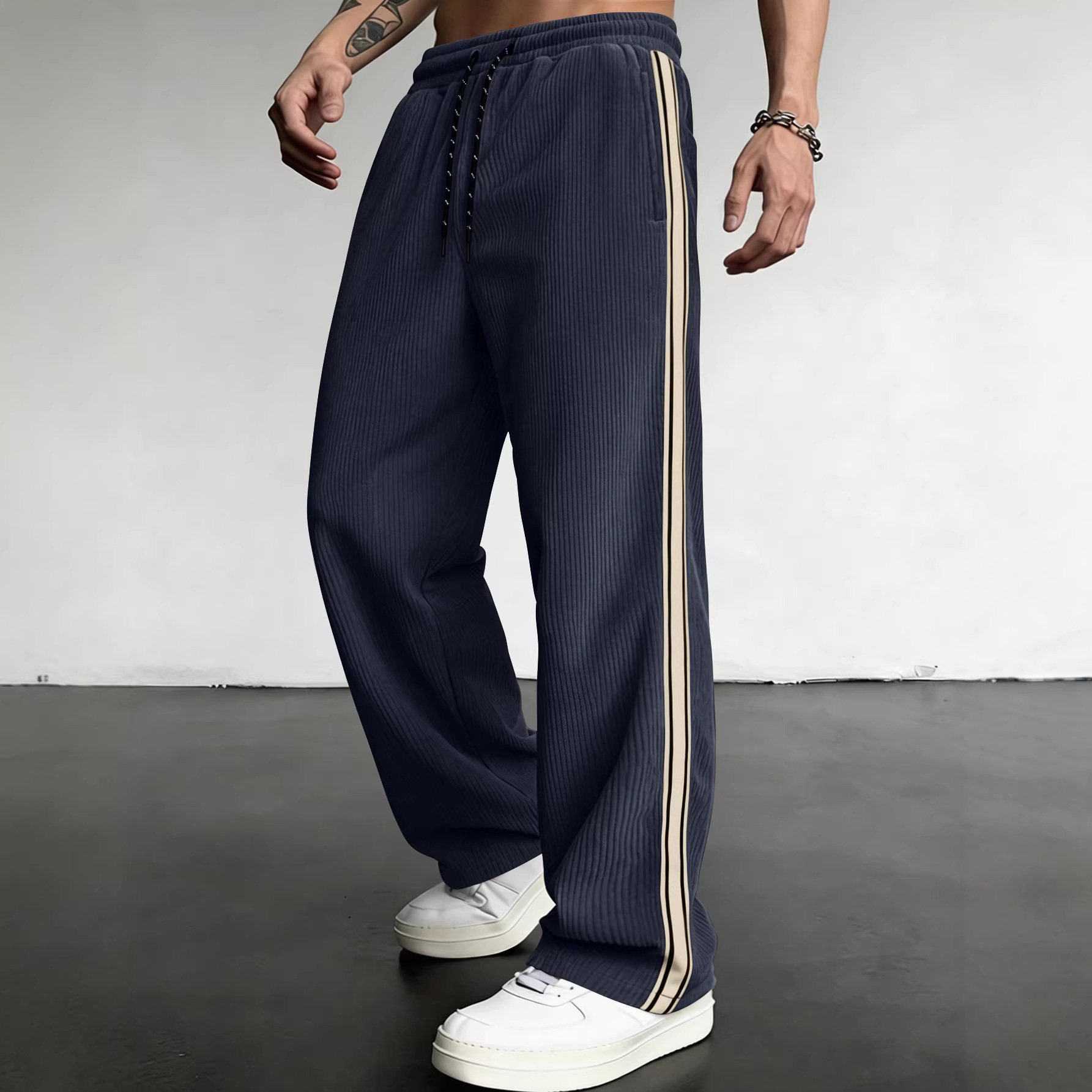 Breathable Drawstring-waist Relaxed-fit Outdoor Casual Straight-leg Trousers - Image 5