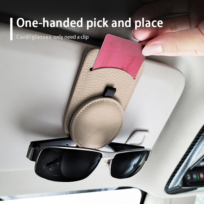 Car Glasses Holder Universal Sun Visor Eyeglasses Clip Sunglasses Case Card Holder Auto Interior Accessories - Image 4