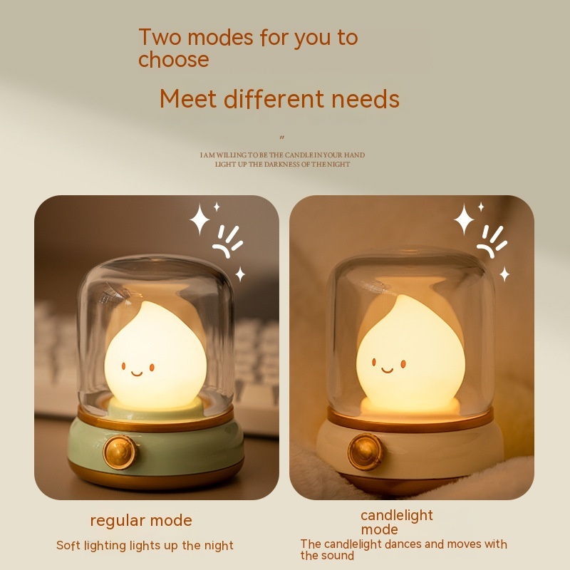 Retro Small Night Lamp Bedroom Mini Desktop LED Cute Night Lamp Creative USB Rechargeable Portable Cartoon Table Lamp For Coffee Bar Hotel Bedroom Home Decor - Image 4