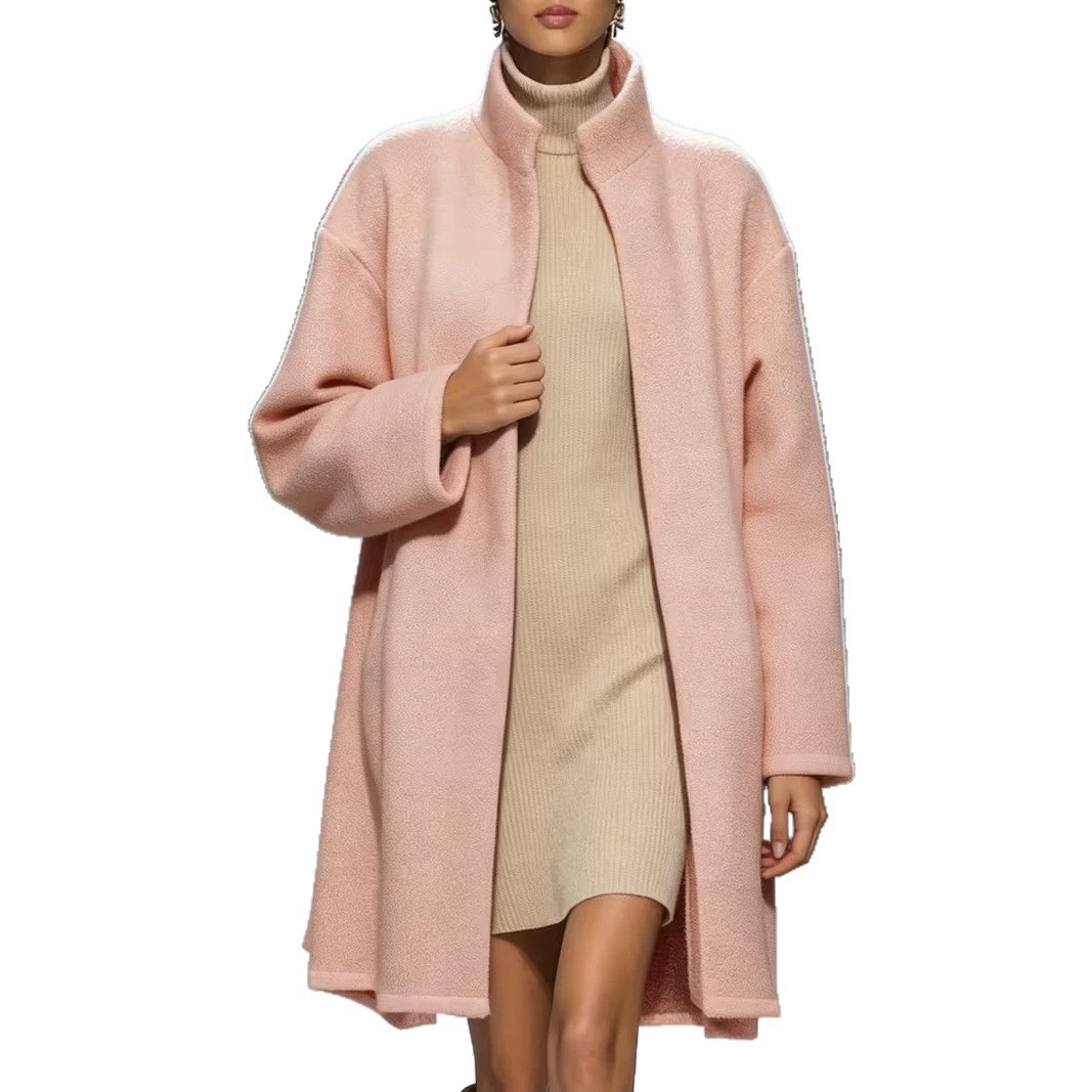 Women's Long Wool Coat - Warm Winter Outerwear Loose Fit Casual Overcoat for Fall Season - Image 5